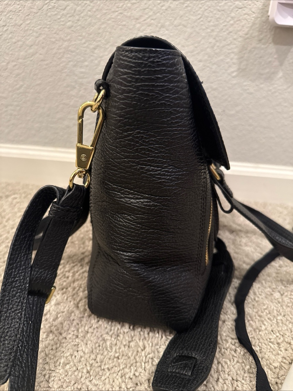 3.1 Phillip Lim Black Textured Leather Satchel with Gold Hardware - Picture 10 of 11